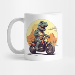 Dino Biker Retro Motorcycle Mug